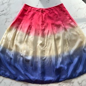 WD NY Ombré Silk Midi Skirt Size 10 EUC - great for 4th of July!
